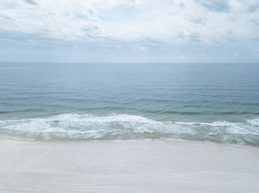 a view of the ocean from a beach