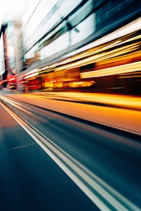 Dynamic urban scene capturing vibrant street life and architecture.