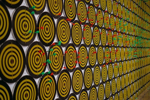 a wall with a lot of circles on it