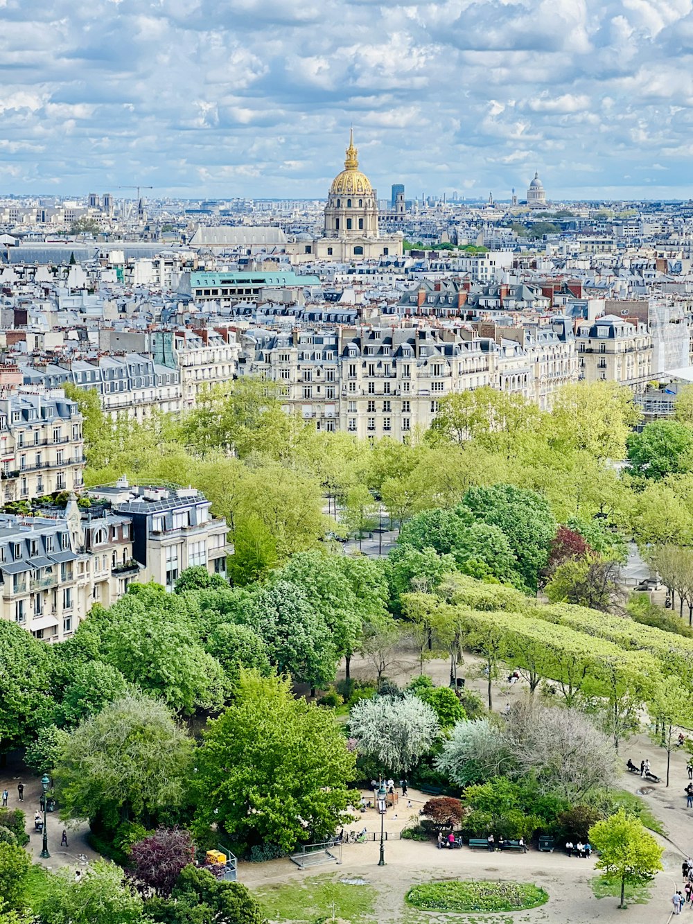 a view of the city of paris from the top of the eiffel tower