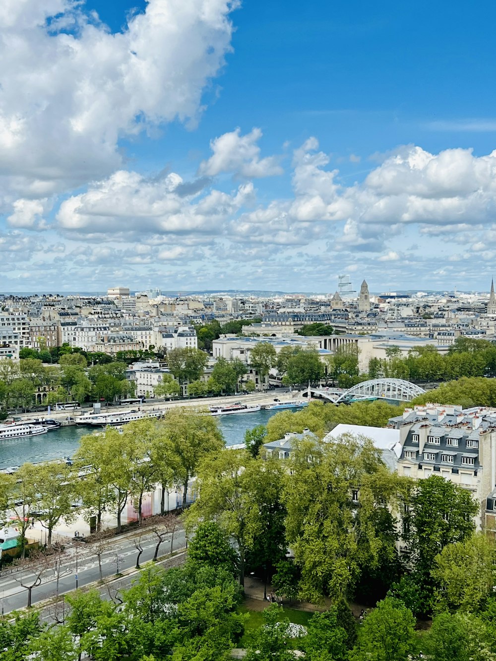 a view of the city of paris from the top of the eiffel tower