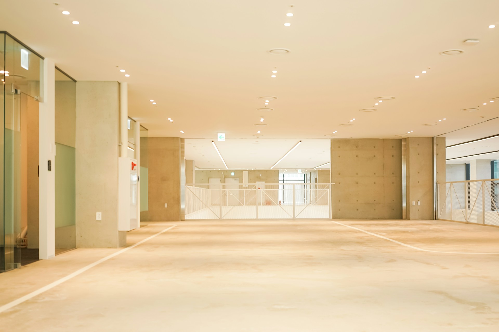 An elegant, spacious room after final construction cleaning, showcasing spotless surfaces and subtle shadows emphasizing the clean lines.