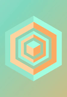 Soft pastel geometric sacred pattern with subtle golden light accents