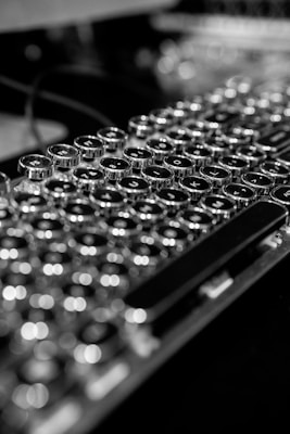 a close up of a keyboard on a table