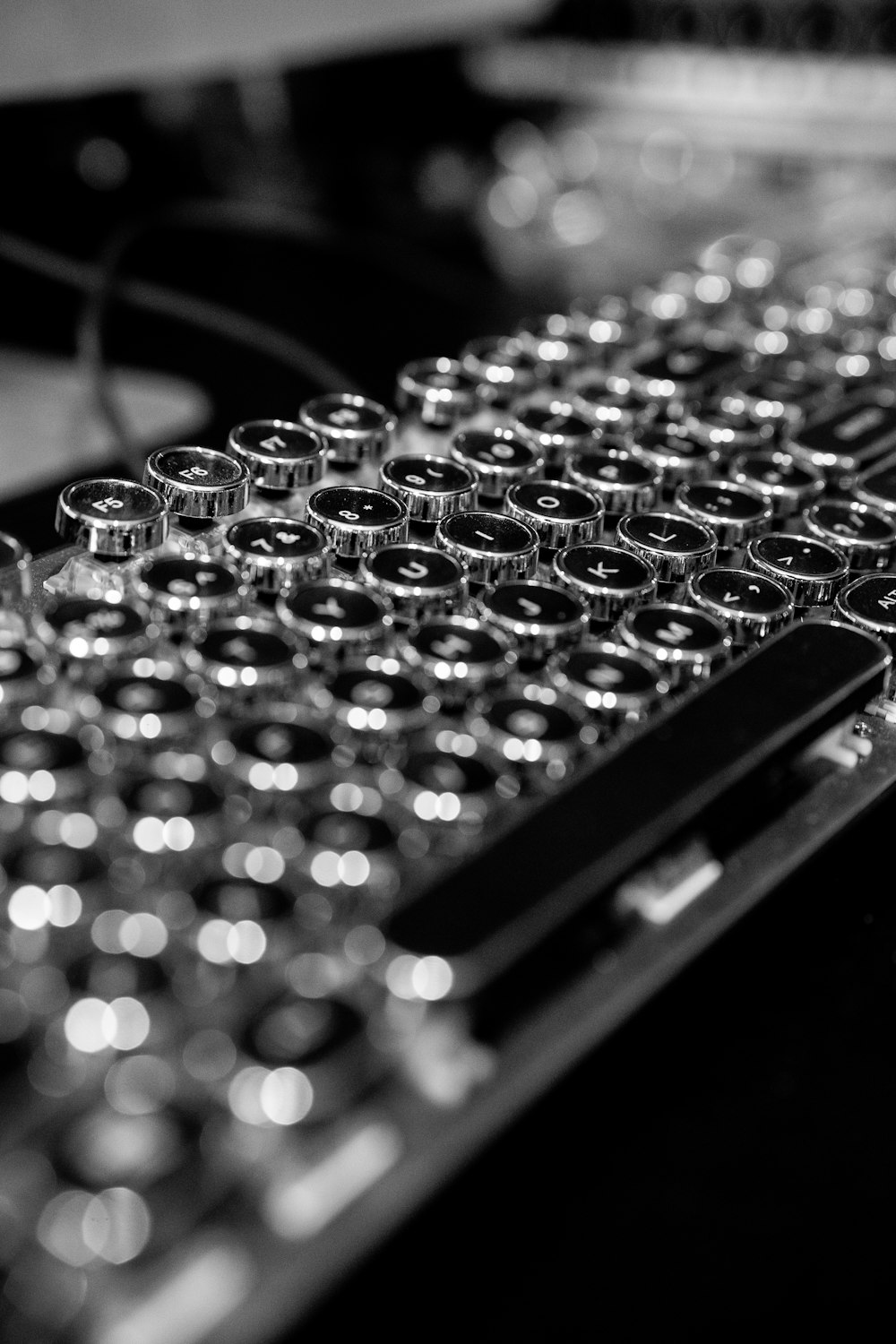 a close up of a keyboard on a table