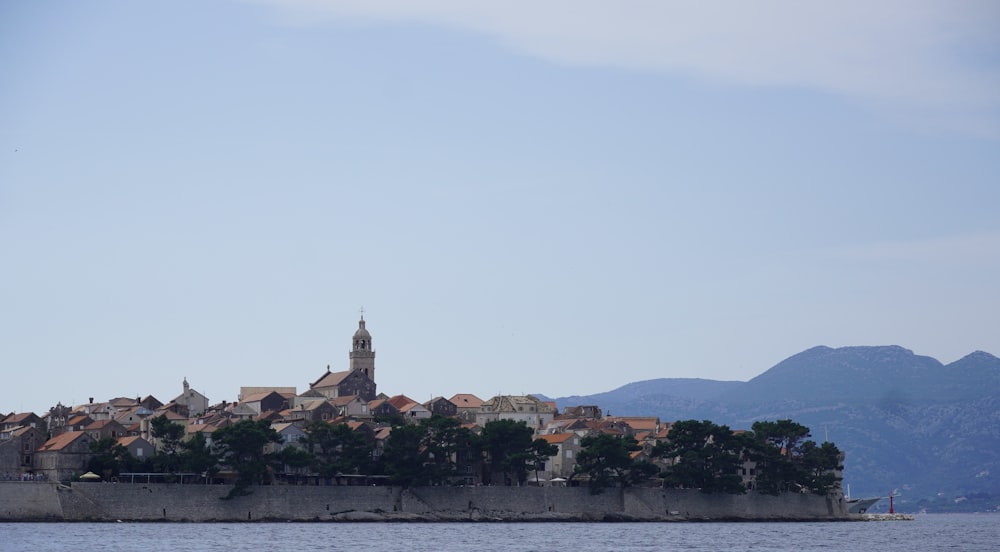 a small island in the middle of a body of water