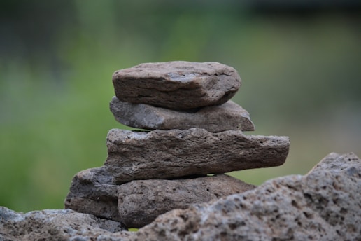 a pile of rocks stacked on top of each other