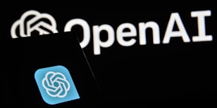 the open ai logo is shown on a black background