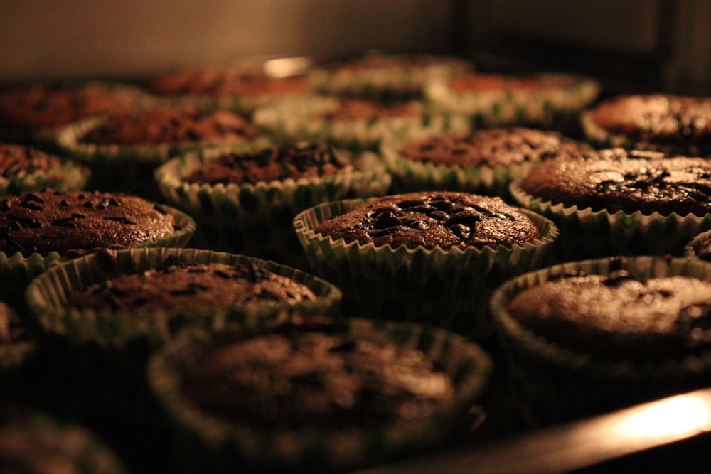 a bunch of muffins that are in a pan