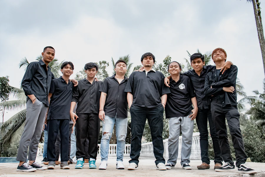 Group of young men standing together