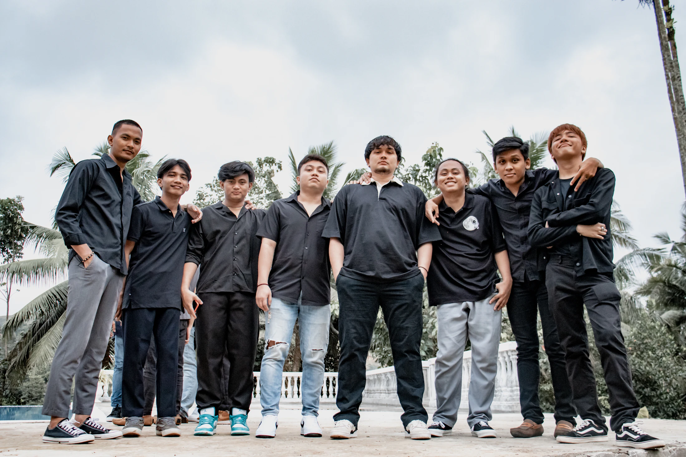 A group of young men standing together