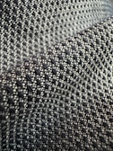 Detail shot of intricate weave patterns on a black than cloth fabric.