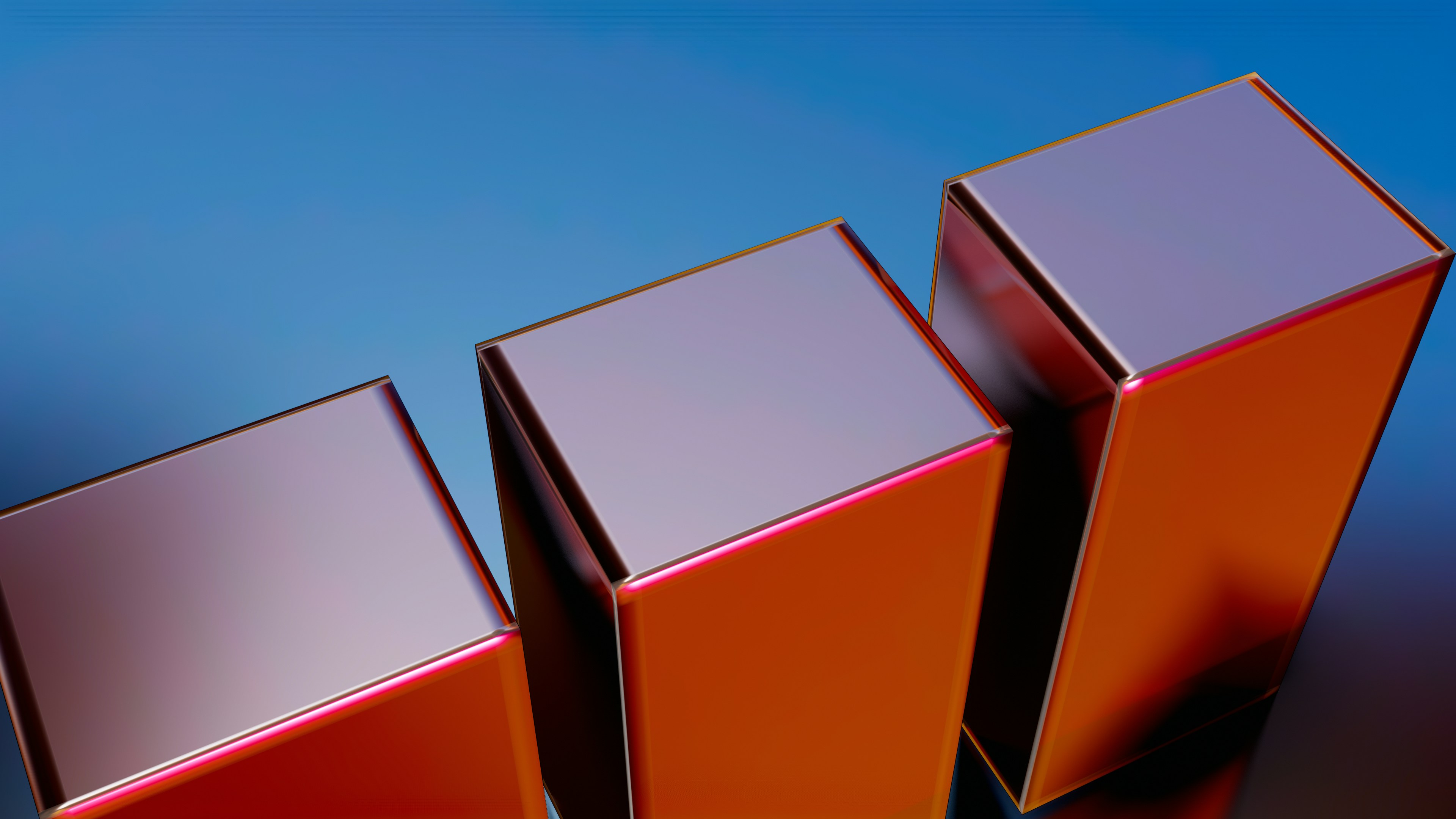 a group of red boxes sitting on top of a table