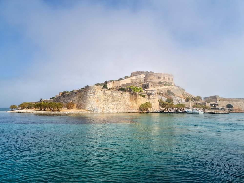 an island in the middle of a body of water