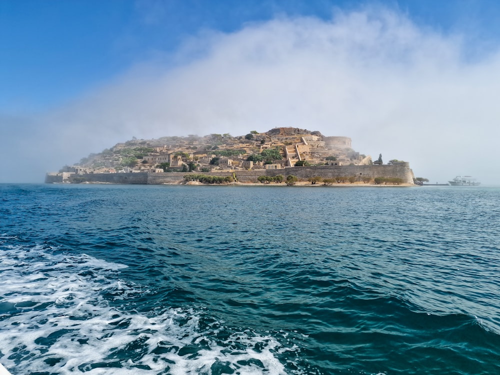 a small island in the middle of a body of water