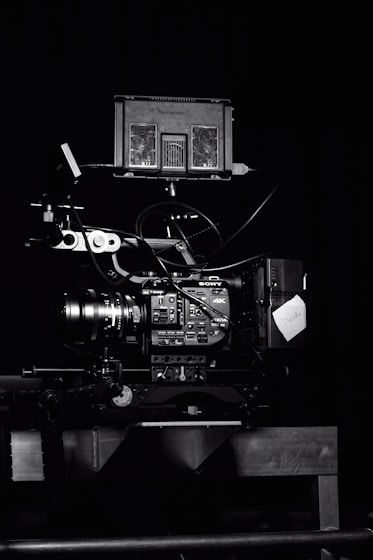 A professional video shooting setup in action.