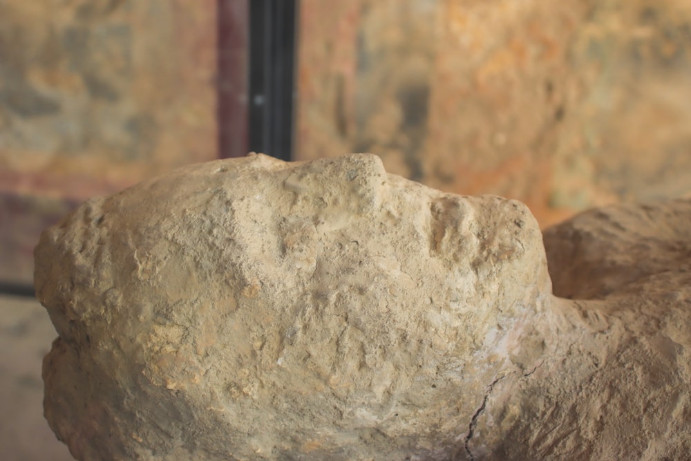 a close up of a rock with a blurry background