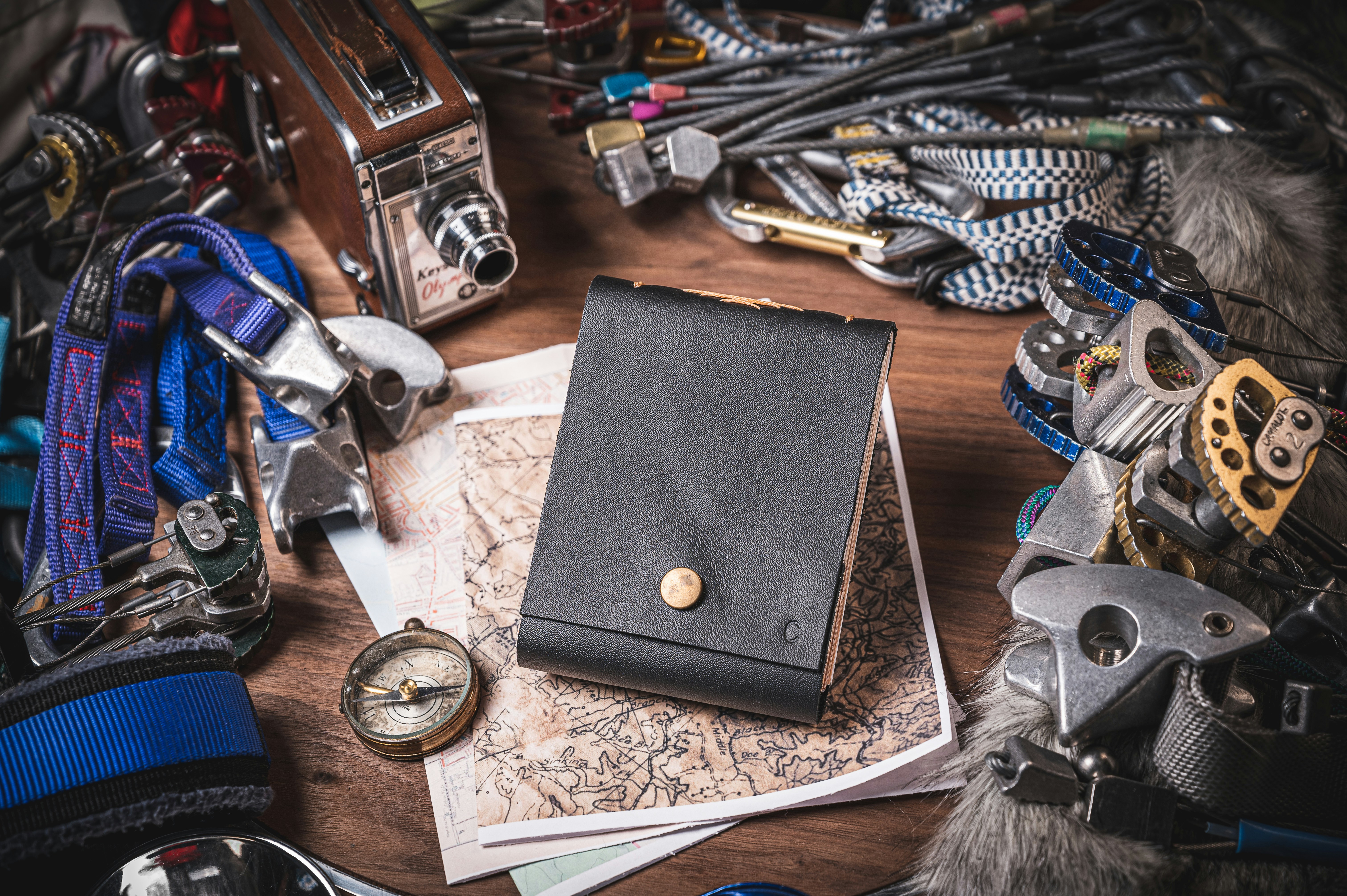 a table topped with lots of different types of tools