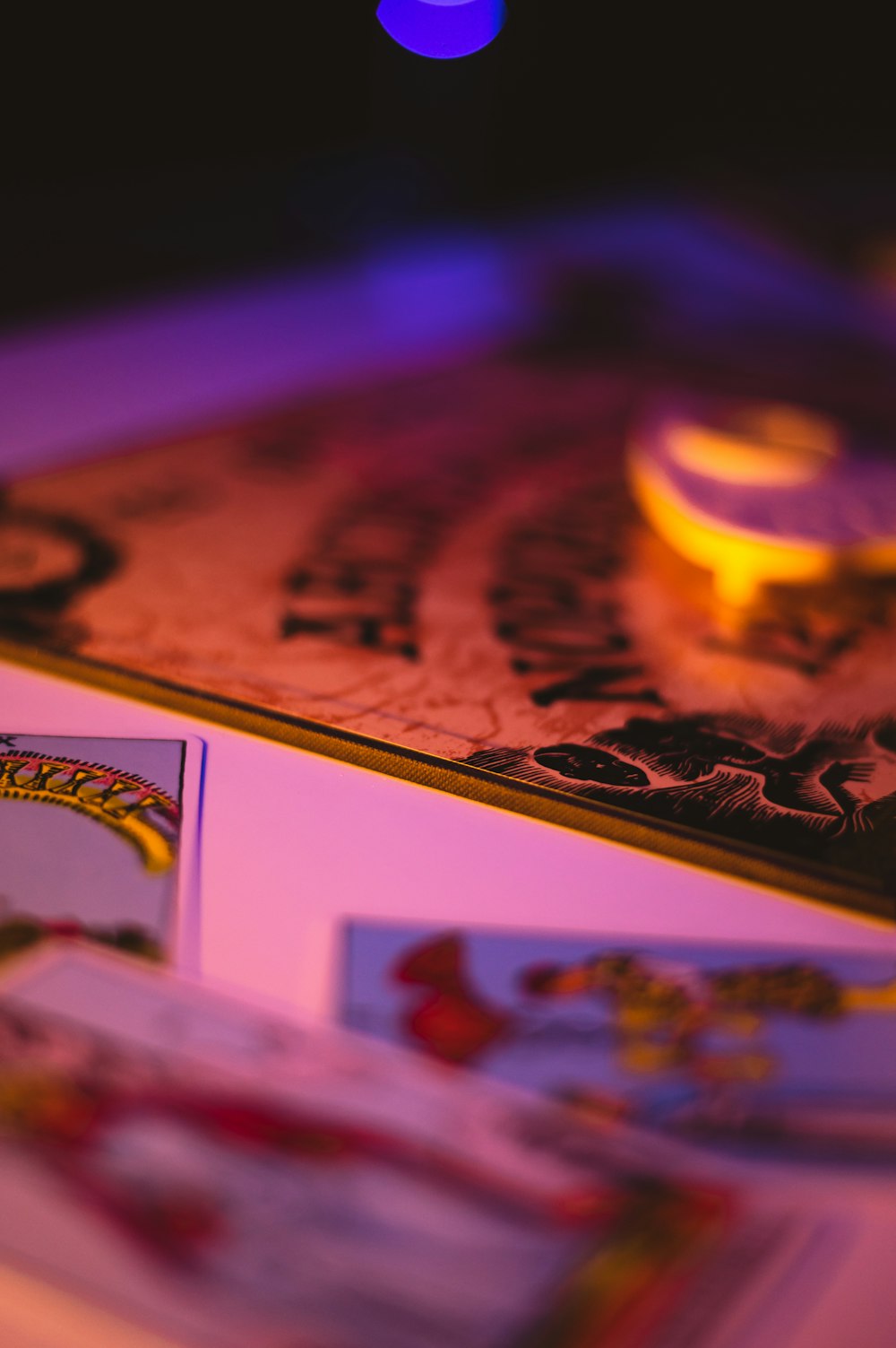 a close up of a table with a lit candle