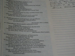 A notebook open with handwritten prophetic words and reflections.