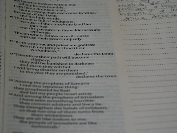 Close-up of a journal with handwritten ovulation and period tracker notes next to a Bible.