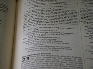 A close-up view of a page from a book with printed text. The text is formatted in paragraphs with clear headings. The page has a cream background and black serif font.
