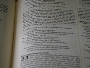 A close-up view of a page from a book with printed text. The text is formatted in paragraphs with clear headings. The page has a cream background and black serif font.