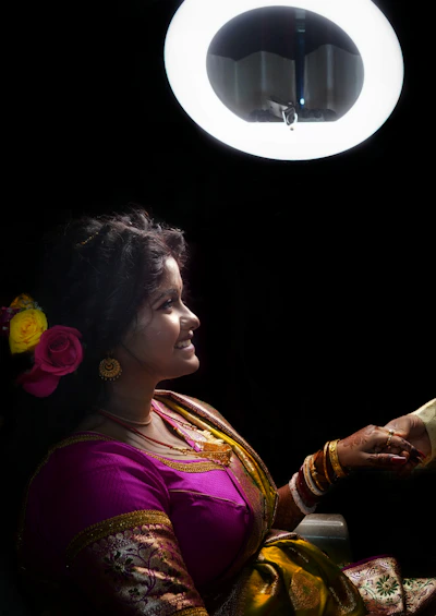 A vibrant candid shot of Aina Asif on the set of her latest Pakistani drama.