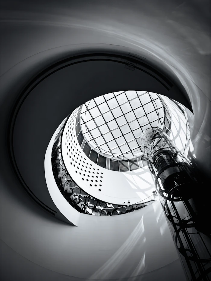 Interior stairwell with natural light
