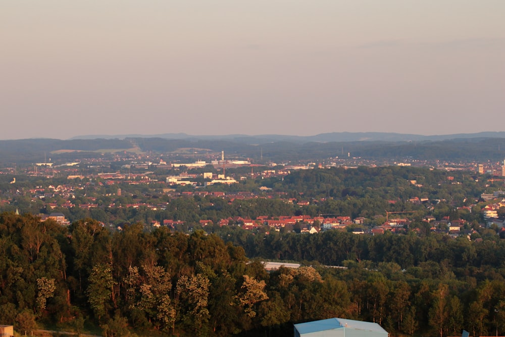 a view of a city from the top of a hill