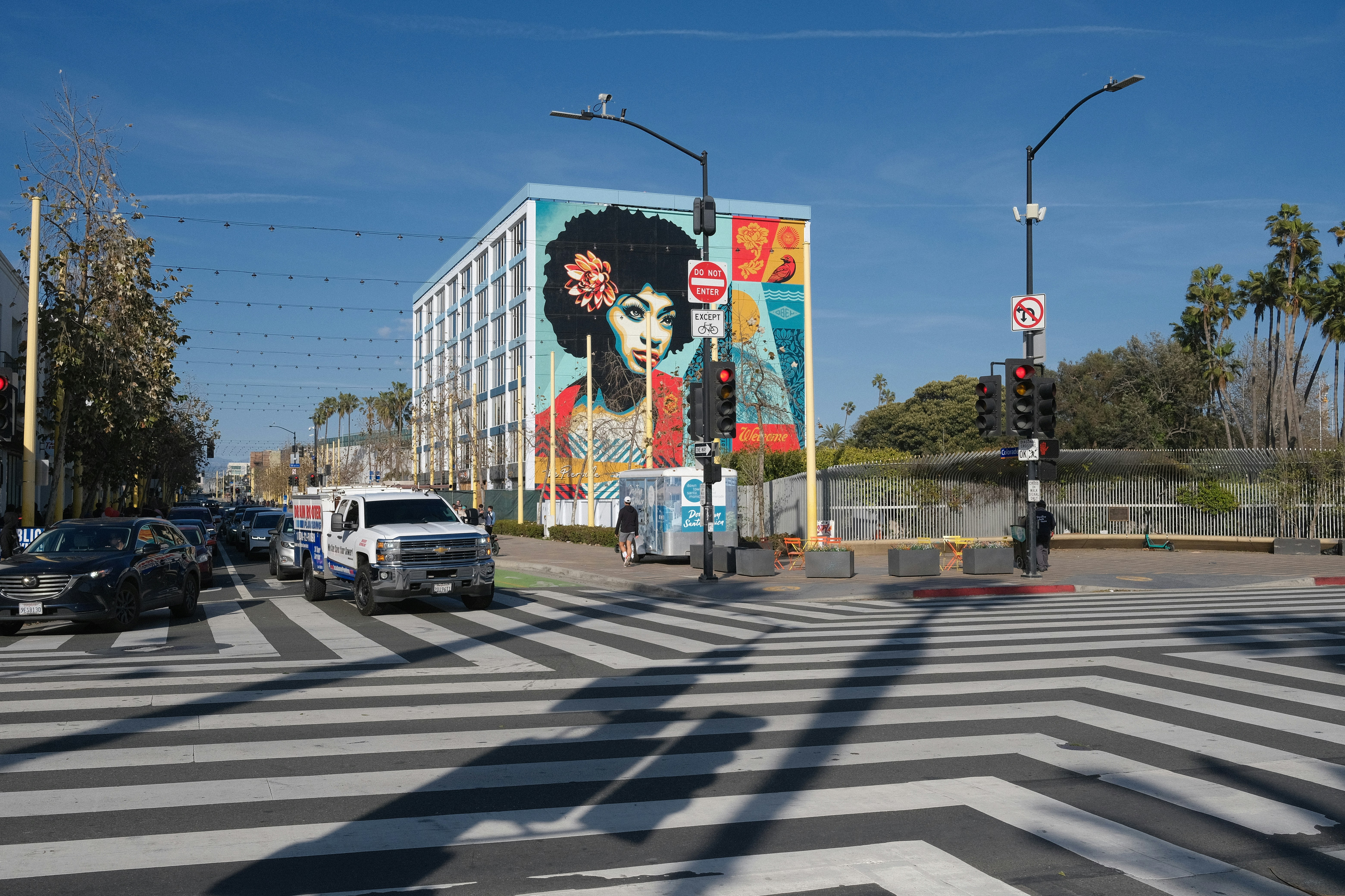 a large mural on the side of a building