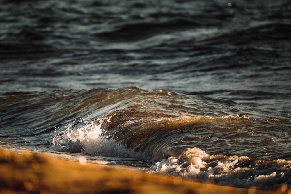 a close up of a wave in the ocean