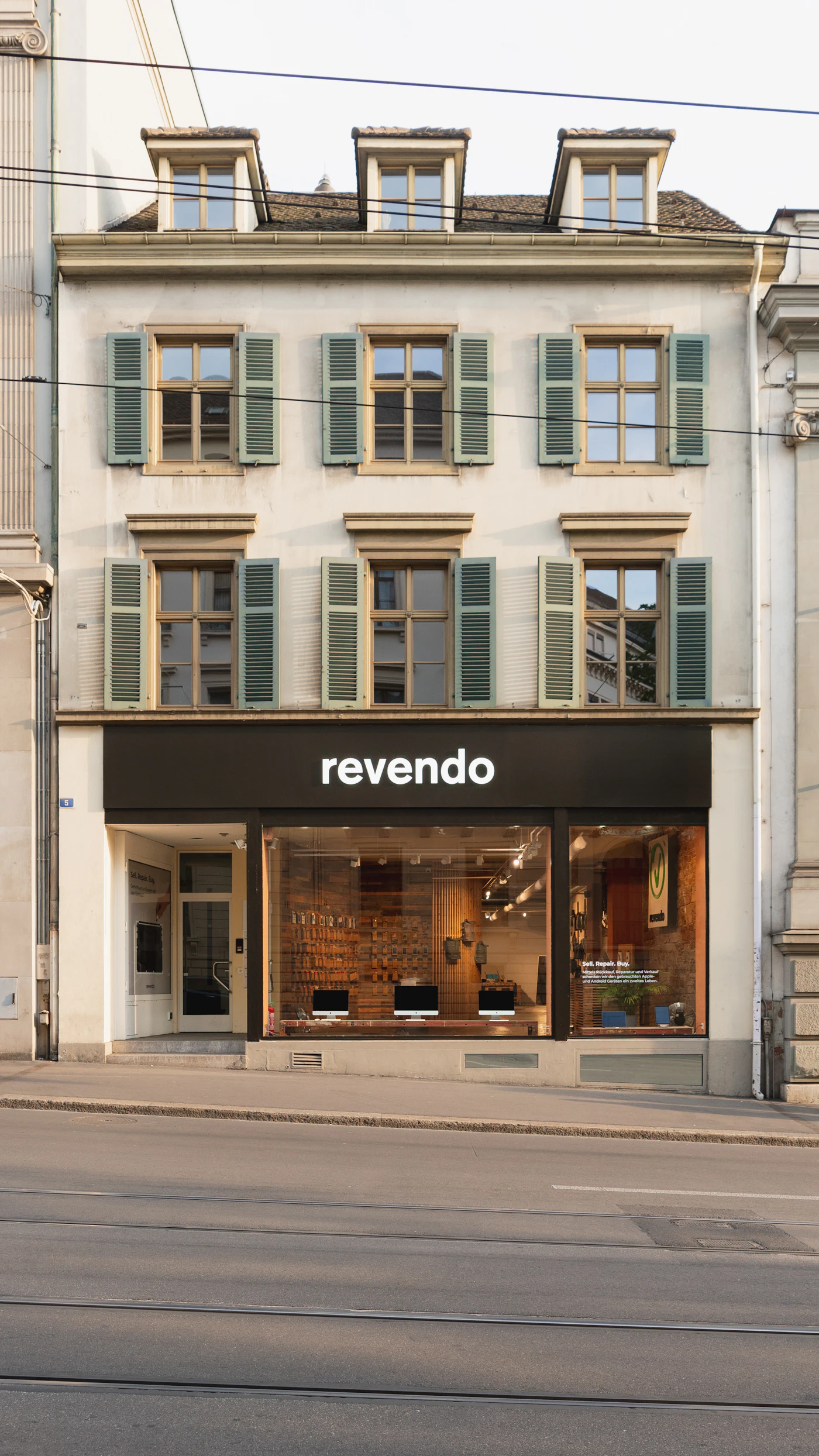 Collage of client storefronts and vehicles