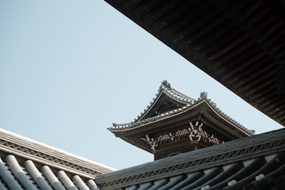 Front view of Xingnan Temple with traditional architectural details under a clear sky.