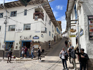 Street scene near Barrancowasi showing safe, walkable neighborhood with local cafes
