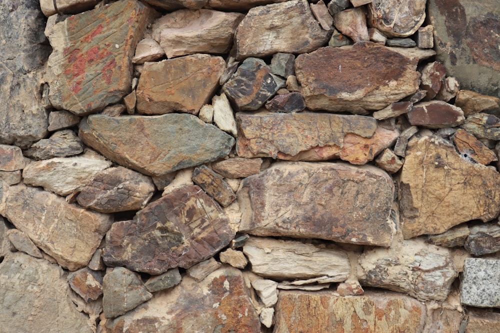 a pile of rocks sitting next to each other