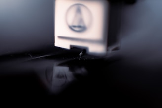 a close up of a square object on a table