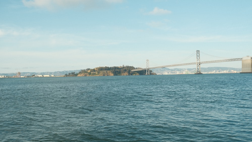 a large bridge spanning over a large body of water