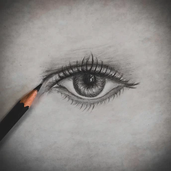 A close-up of Israel Tanzondo's detailed realistic pencil drawing, showcasing fine textures and shading.