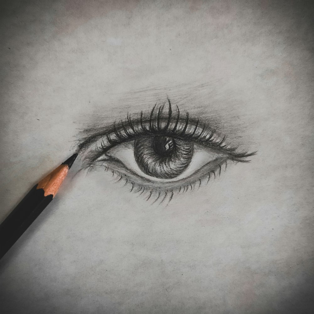 a pencil drawing of an eye