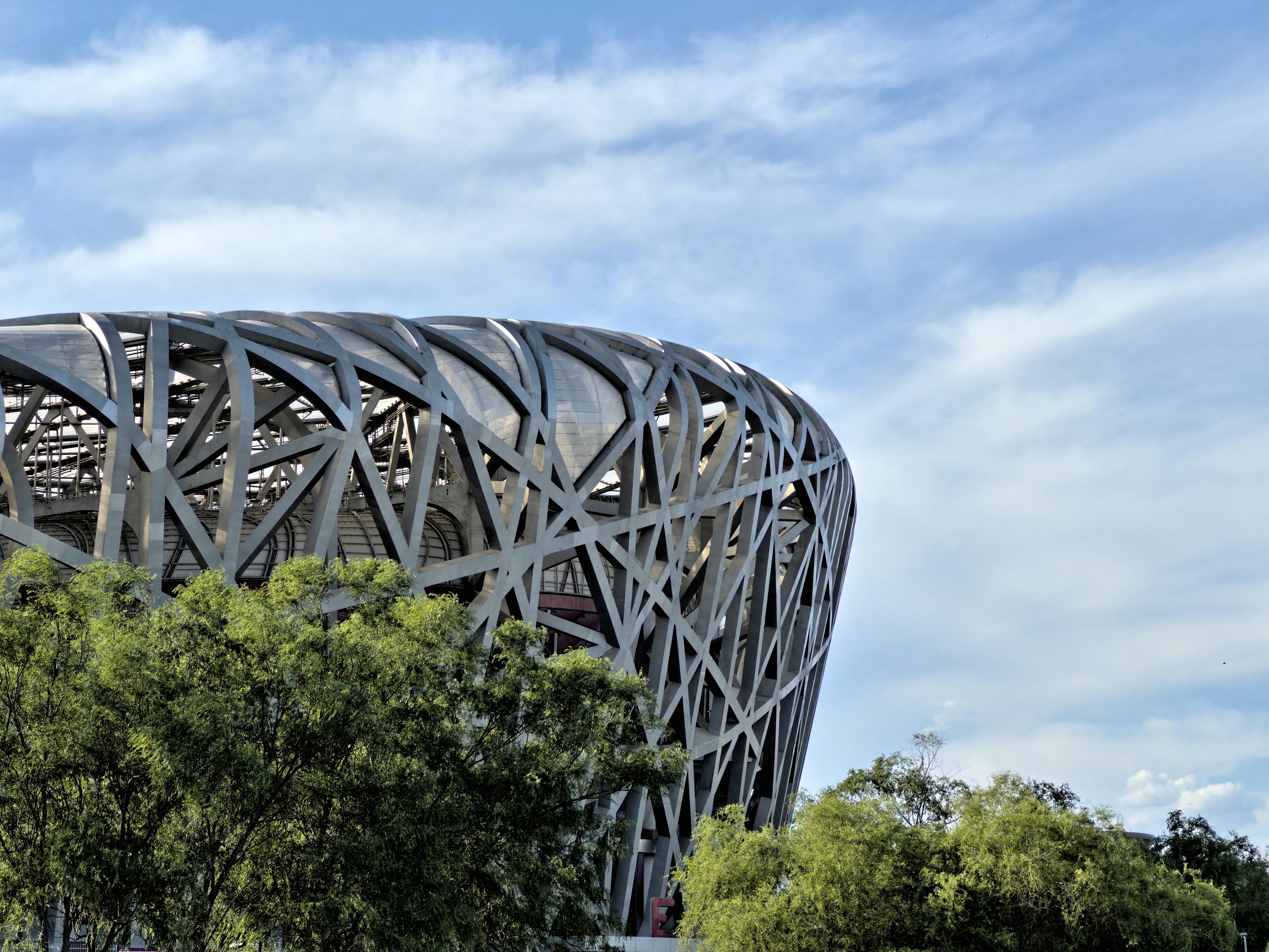 a large bird nest on top of a building, 