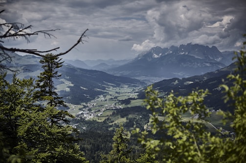 A scenic mountain landscape from one of the travel books.