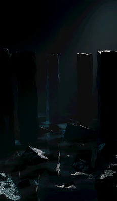 The shadowed towers of Shaedogath rising like monoliths from mist.