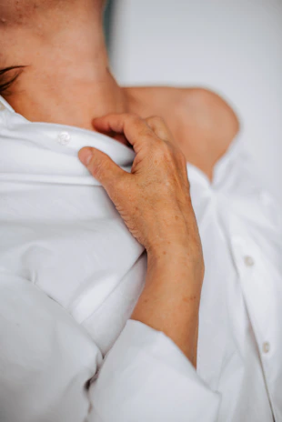 Close-up of a soft, breathable therapeutic shirt designed for posture support.