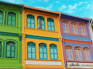 Exterior view of a commercial building freshly painted with vibrant colors
