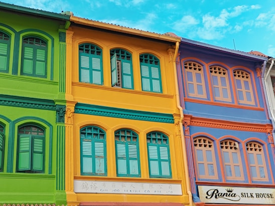 A vibrant image showcasing a freshly painted building.