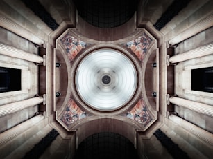 a view of the ceiling of a building