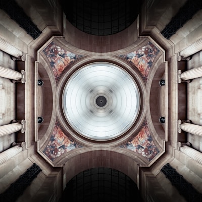 a view of the ceiling of a building