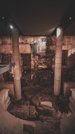 An ancient ruin rendered with textured stone and atmospheric lighting, evoking mystery and history.