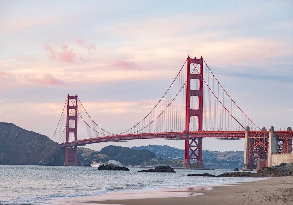 a large bridge spanning over a body of water